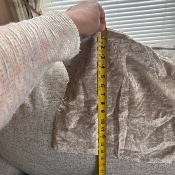 16x15 Taupe Velour Square Throw Pillow Cover - Picture 4 of 4